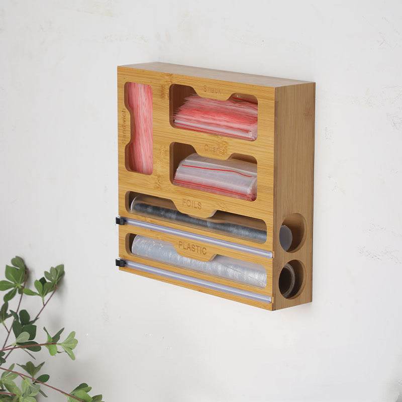 Bamboo Plastic Wrap Creative Kitchen Food Freshness Protection Package Cutting Drawer Storage Box - Nuprozone