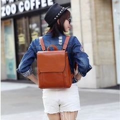 Women Backpack Cross Body Shoulder Bag Genuine Leather Girls School Female Natural Skin Book Laptop Rucksack Messenger Bags - Nuprozone
