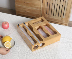 Bamboo Plastic Wrap Creative Kitchen Food Freshness Protection Package Cutting Drawer Storage Box - Nuprozone