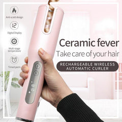 Wireless Automatic Curler USB LCD Screen Ceramic Heating Anti-perm Curler - Nuprozone