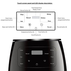 6L Air fryer Multi-functional intelligent touch screen oven Large capacity Electro mechanical deep fryer for home airfryer - Nuprozone