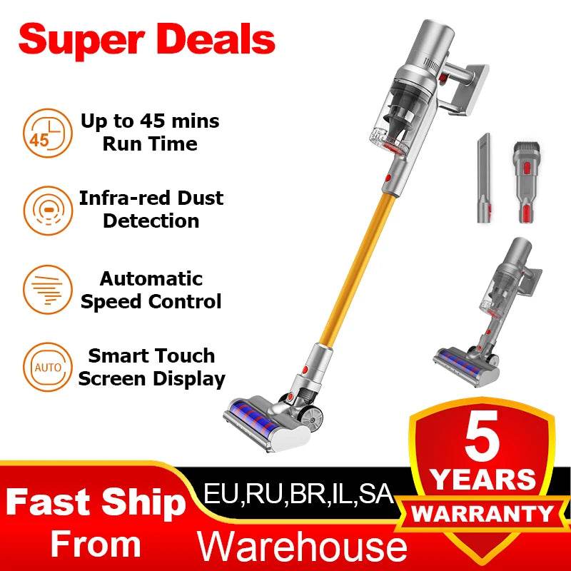 Cordless Handheld Stick Vacuum Cleaner Liectroux i10, Smart Dust Sensing,27KPa,Touch Screen,Suit for Carpet,Floor,Car & Pet Hair - Nuprozone