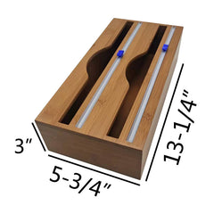 Bamboo Cling Film Cutter Box Kitchen Supplies