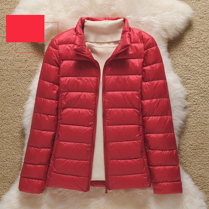 Thin Autumn And Winter Collar Large Size Light Down Jacket Light Fashion Short Coat