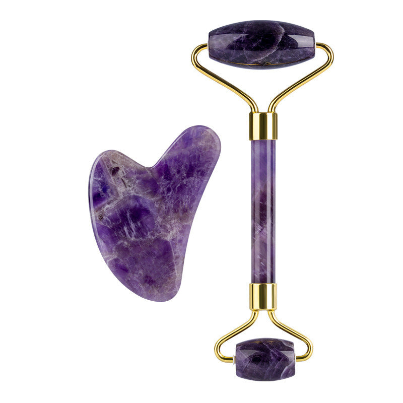 Rouleau d'améthyste Rouleau d'améthyste simple et double tête Masseur de jade de beauté