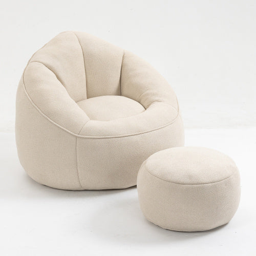 Bedding Bean Bag Sofa Chair High Pressure Foam Bean Bag Chair Material With Padded Foam Padding Compressed Bean Bag With Footrest