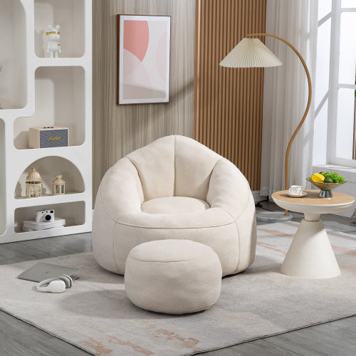 Bedding Bean Bag Sofa Chair High Pressure Foam Bean Bag Chair Material With Padded Foam Padding Compressed Bean Bag With Footrest