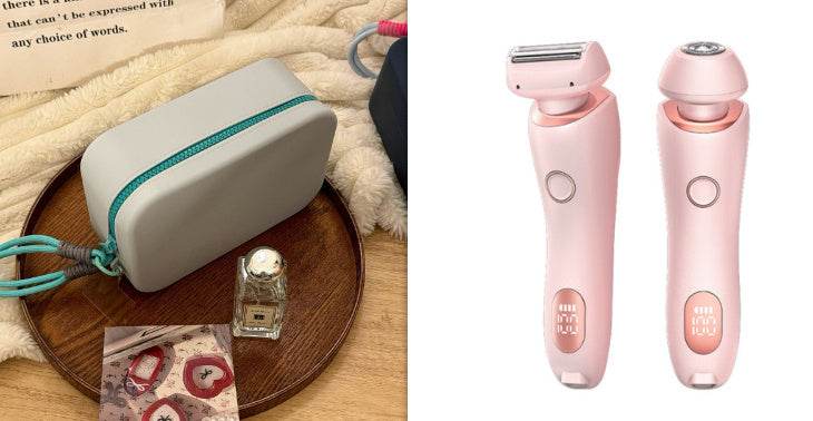 2 In 1 Hair Removal Epilator USB Rechargeable Trimmer Women Body Razor Face Leg Armpit Bikini Hand Pubic Shaver Hair Remover - Nuprozone
