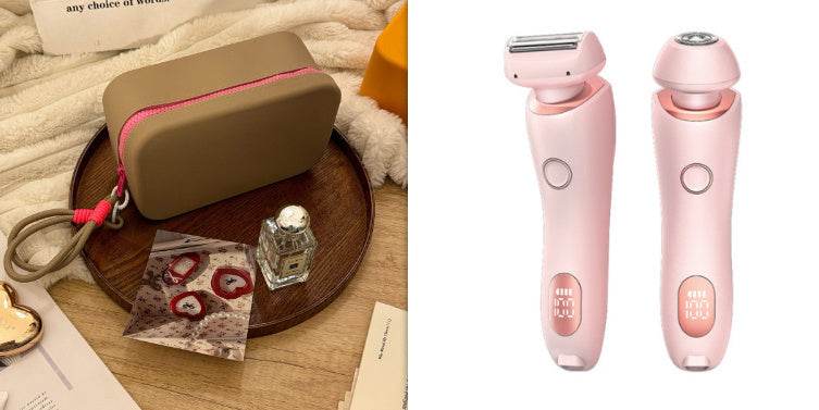 2 In 1 Hair Removal Epilator USB Rechargeable Trimmer Women Body Razor Face Leg Armpit Bikini Hand Pubic Shaver Hair Remover - Nuprozone