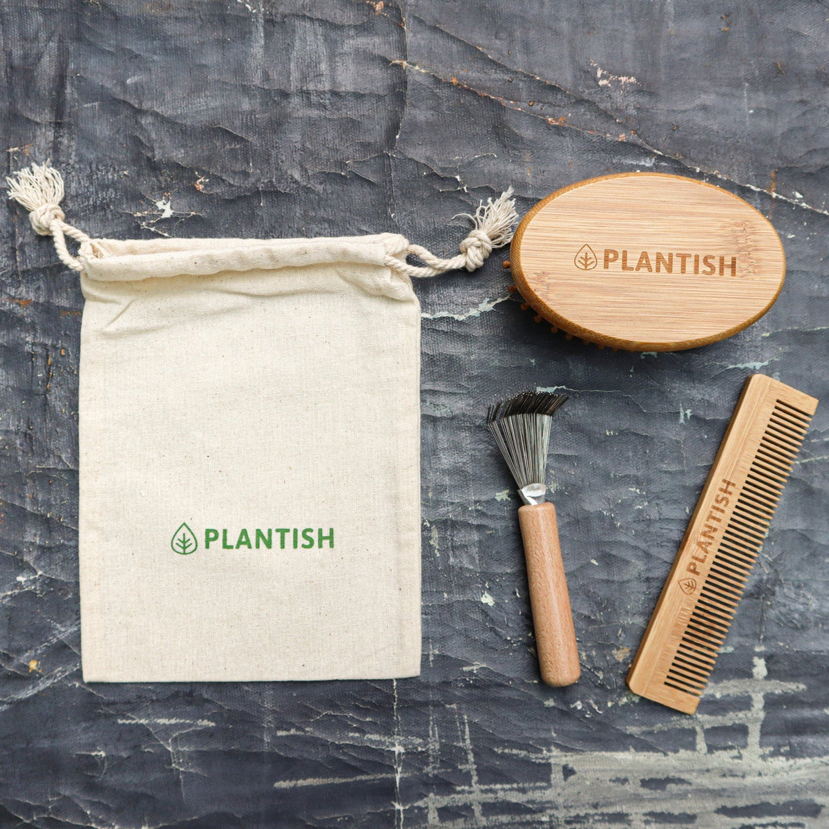 On-The-Go Bamboo Hair Brush Set-0