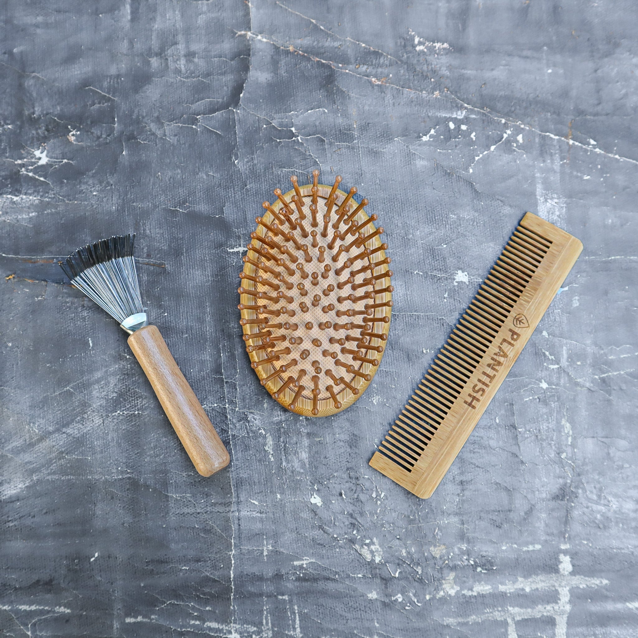 On-The-Go Bamboo Hair Brush Set-2