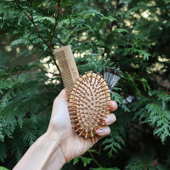 On-The-Go Bamboo Hair Brush Set-1