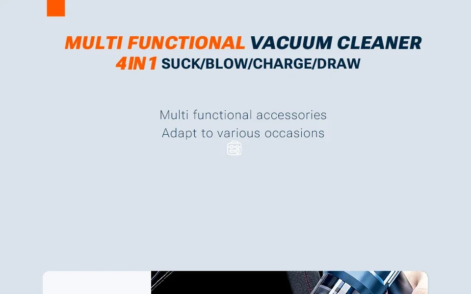 Car Vacuum Cleaner Portable Handheld Mini Vacuum Cleaner Cordless Strong Suction Car Cleaner Car Vacuum Home Appliance