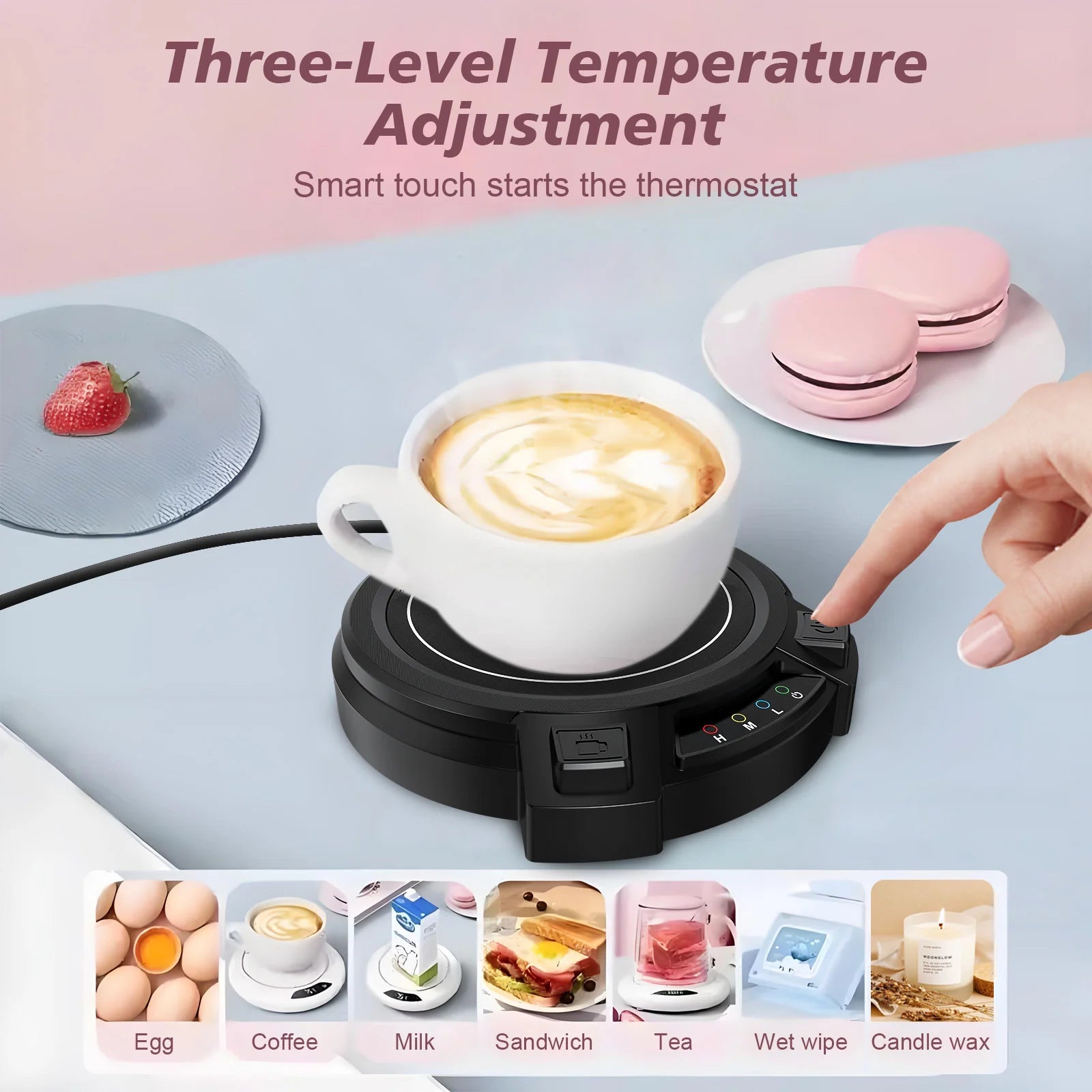 Coffee Mug Warmer Electric Cup Warmer Constant Temperature Coaster 3-Gear Cup Warmer Milk Tea Water Heating Pad Cup Heater US EU