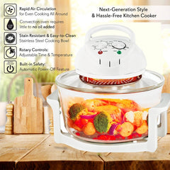 12L Air Fryer Oil-free Electric Fryers Visible Household Automatic Oven Deep Fryer Multifunctional Cooker French Fries Pan 220V