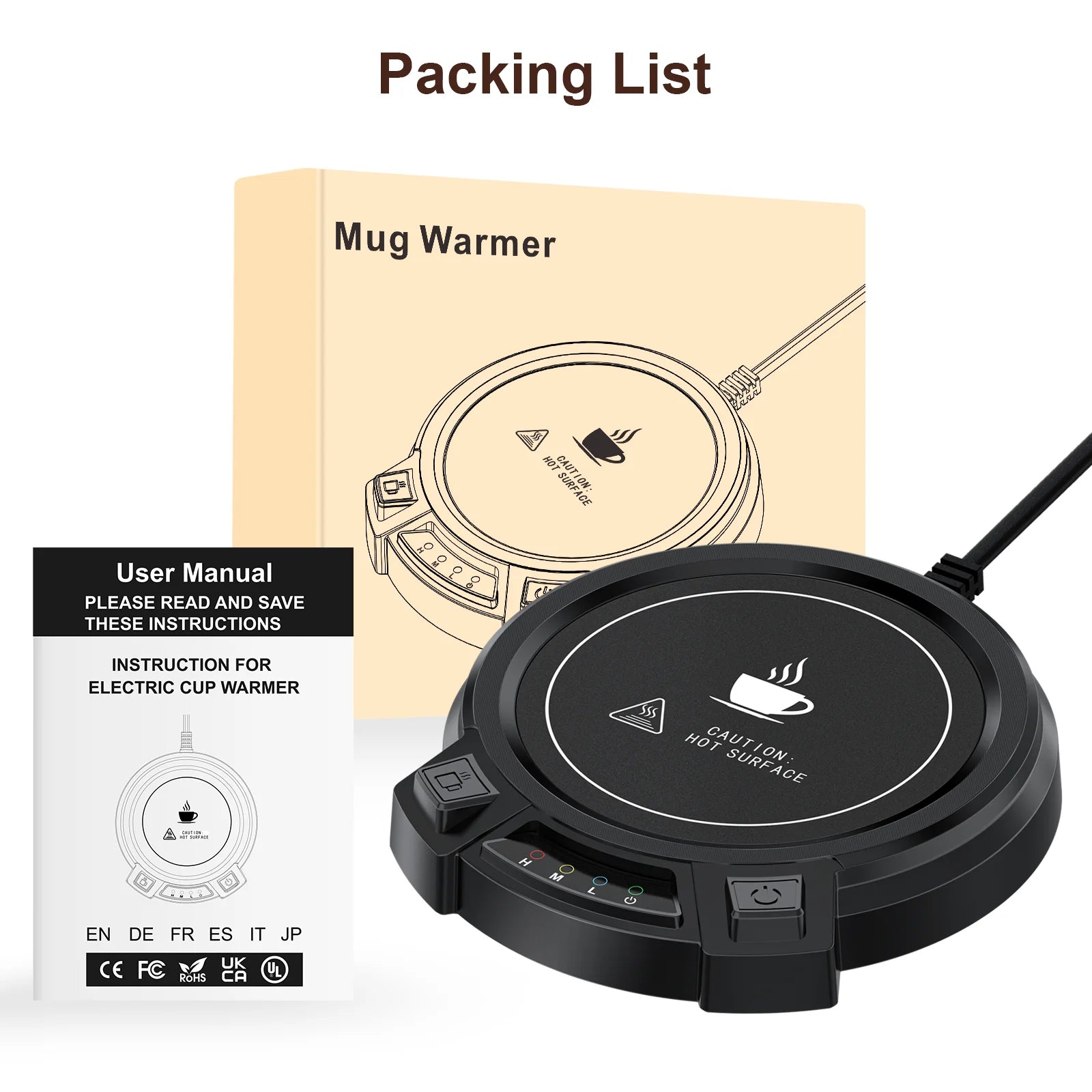Coffee Mug Warmer Electric Cup Warmer Constant Temperature Coaster 3-Gear Cup Warmer Milk Tea Water Heating Pad Cup Heater US EU