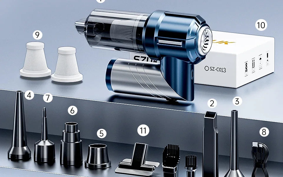 Car Vacuum Cleaner Portable Handheld Mini Vacuum Cleaner Cordless Strong Suction Car Cleaner Car Vacuum Home Appliance