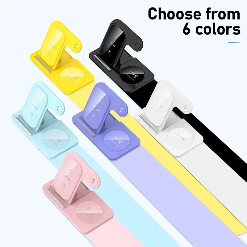 3 In 1 Wireless Charger Pad Stand Phone Holder Bracket Induction Fast Charging Station for iPhone 16 15 14 13 12 iWatch Airpods