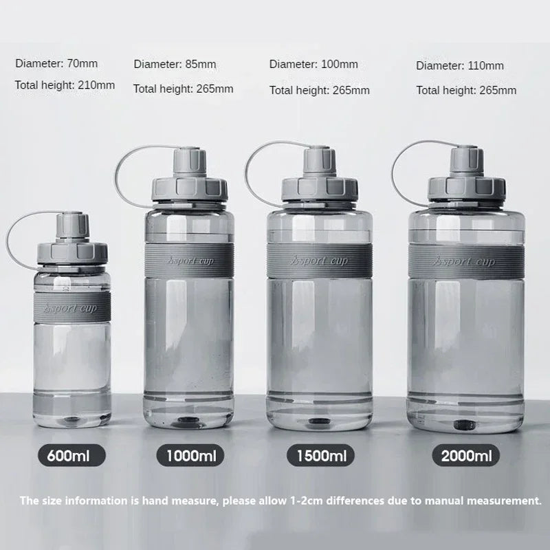 2 Liter Big Water Bottle with Straw 2L/1.5L/1L/0.6L Large Capacity School Gym Sports Drinking Bottles BPA Free Fitness