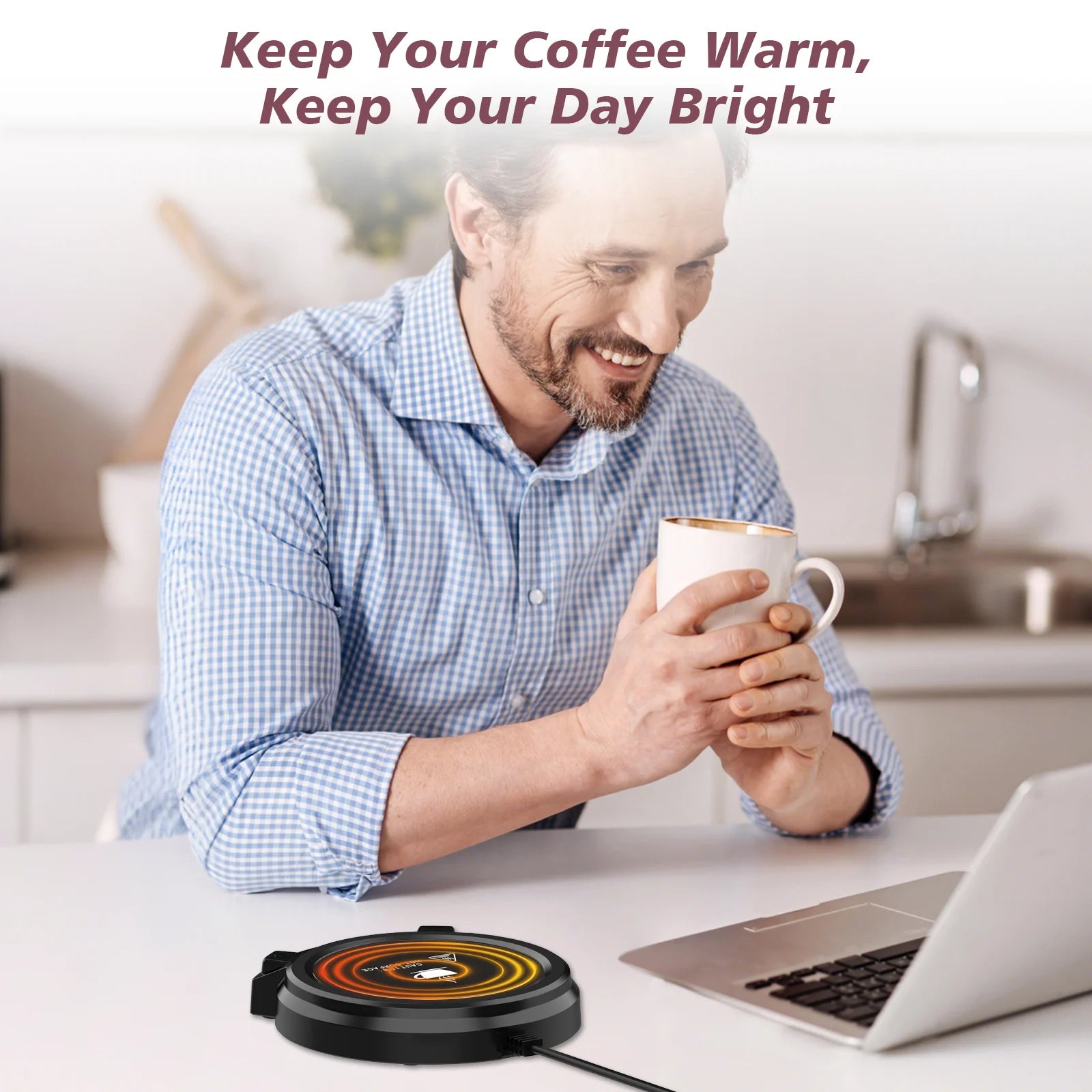 Coffee Mug Warmer Electric Cup Warmer Constant Temperature Coaster 3-Gear Cup Warmer Milk Tea Water Heating Pad Cup Heater US EU