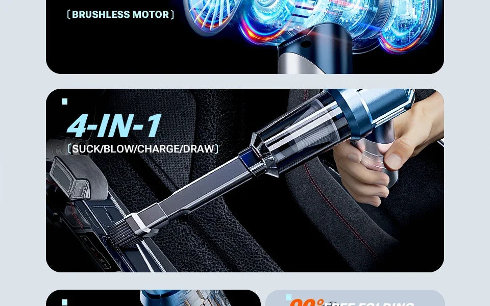 Car Vacuum Cleaner Portable Handheld Mini Vacuum Cleaner Cordless Strong Suction Car Cleaner Car Vacuum Home Appliance