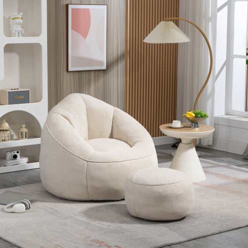 Bedding Bean Bag Sofa Chair High Pressure Foam Bean Bag Chair Material With Padded Foam Padding Compressed Bean Bag With Footrest