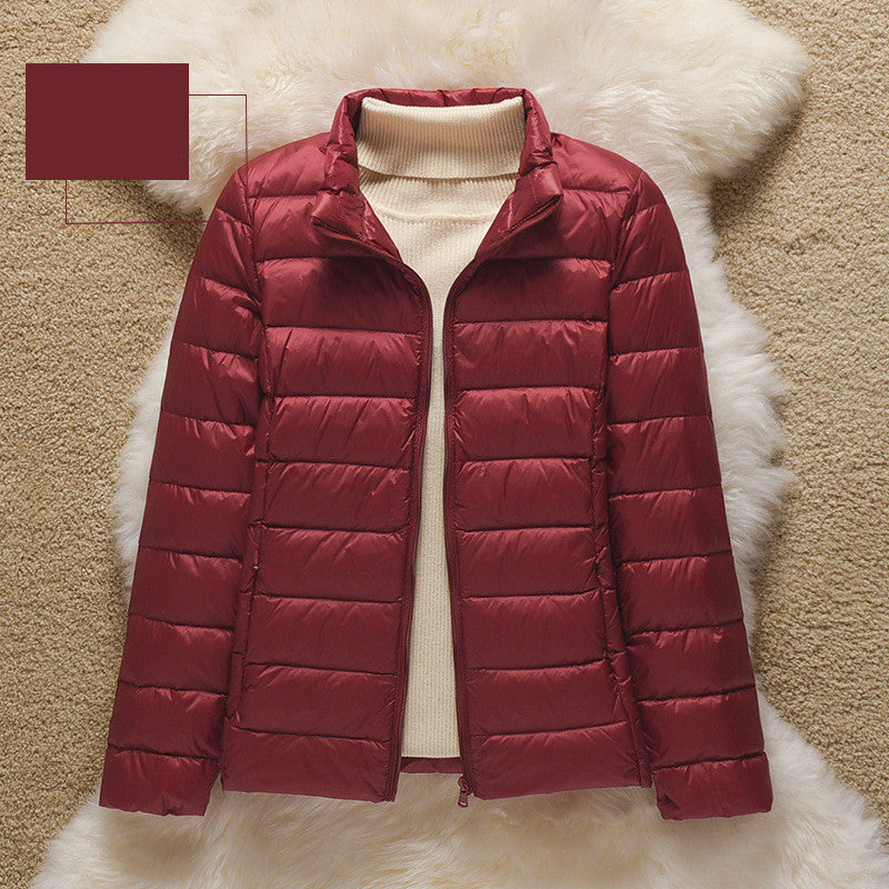 Thin Autumn And Winter Collar Large Size Light Down Jacket Light Fashion Short Coat