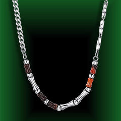 Men's Bamboo Titanium Steel Stitching Necklace
