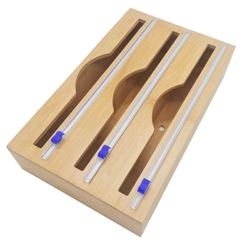 Bamboo Cling Film Cutter Box Kitchen Supplies - Nuprozone