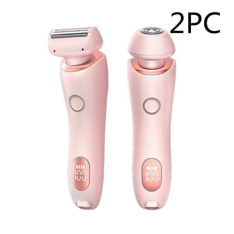 2 In 1 Hair Removal Epilator USB Rechargeable Trimmer Women Body Razor Face Leg Armpit Bikini Hand Pubic Shaver Hair Remover - Nuprozone