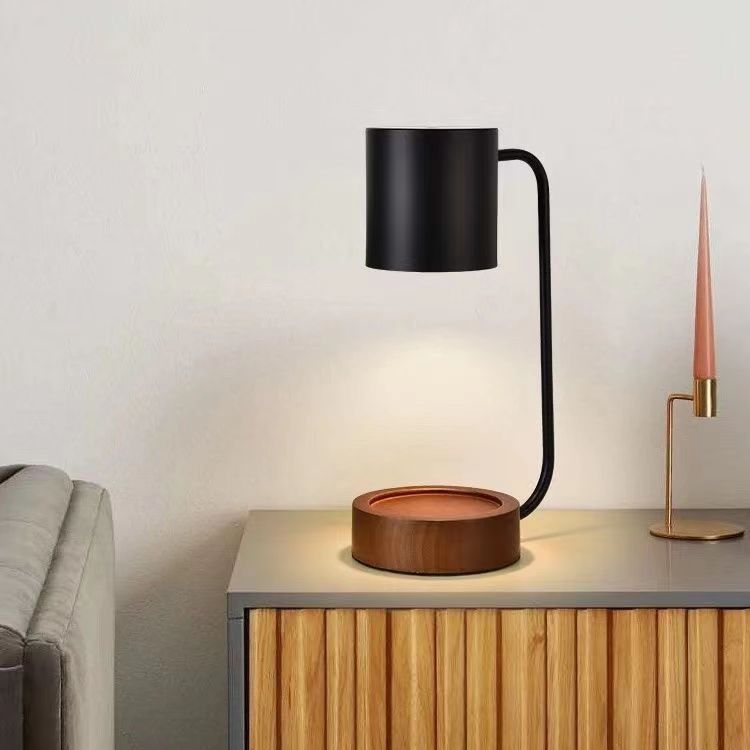 Lampe d'aromathérapie pour chambre à coucher, lampe de table à bougie sans fumée