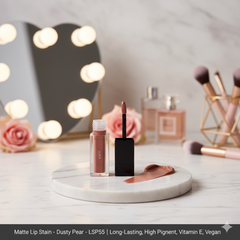Matte Lip Stain – Dusty Pear – LSP55 | Long-Lasting, High Pigment, Vitamin E, Vegan