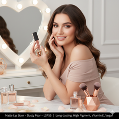 Matte Lip Stain – Dusty Pear – LSP55 | Long-Lasting, High Pigment, Vitamin E, Vegan